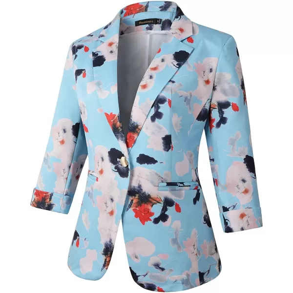Beninos Womens 3/4 Sleeve Lightweight Office Work Suit Jacket Blazer