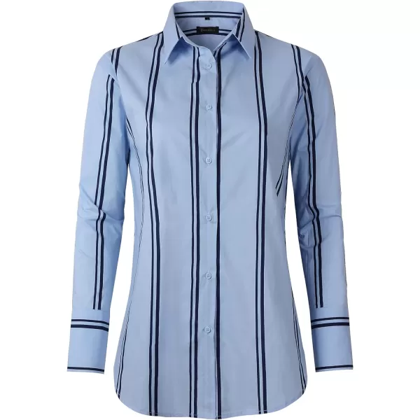 Beninos Womens Button Down Shirt Casual Long Sleeve Loose Fit Collared Work Blouse Tops
