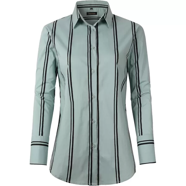 Beninos Womens Button Down Shirt Casual Long Sleeve Loose Fit Collared Work Blouse Tops