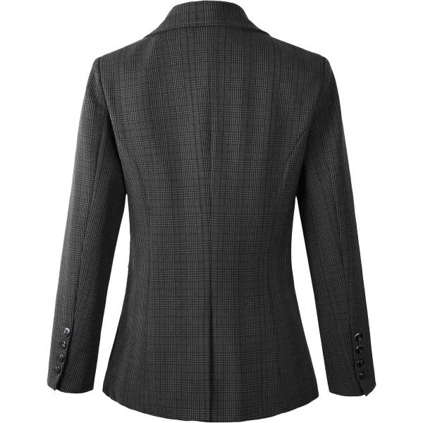 Beninos Womens Casual Blazers One Button Plaid Blazer Jacket