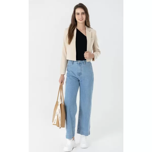 Beninos Womens Casual Blazers Open Front Crop Blazer Jacket
