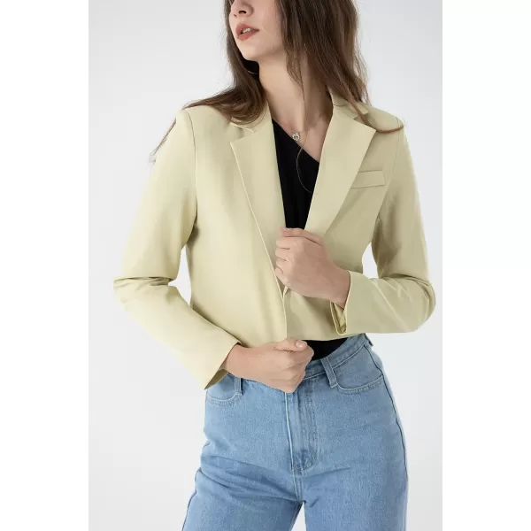 Beninos Womens Casual Blazers Open Front Crop Blazer Jacket