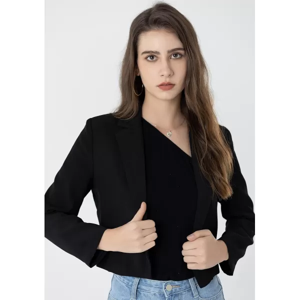 Beninos Womens Casual Blazers Open Front Crop Blazer Jacket