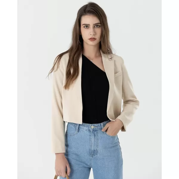 Beninos Womens Casual Blazers Open Front Crop Blazer Jacket