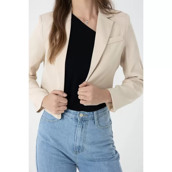 Beninos Womens Casual Blazers Open Front Crop Blazer Jacket