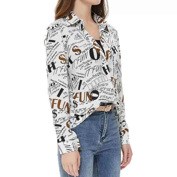 Beninos Women's Casual Blouses Long Sleeve Button Down Shirt