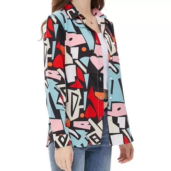 Beninos Women's Casual Blouses Long Sleeve Button Down Shirt
