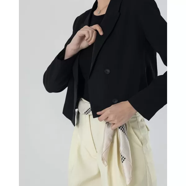 Beninos Women's Double Breasted Crop Blazer Jackets