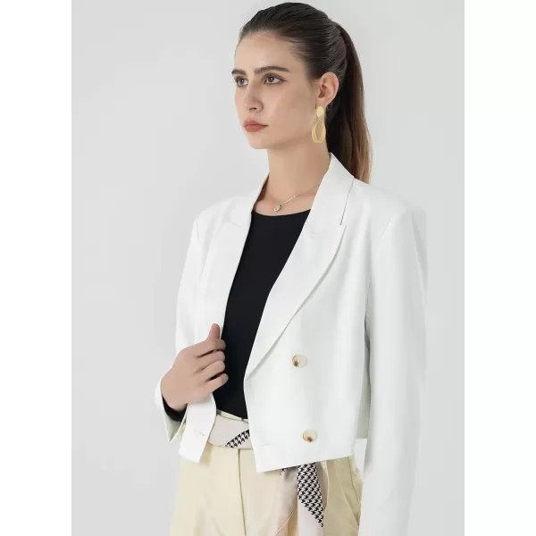 Beninos Women's Double Breasted Crop Blazer Jackets