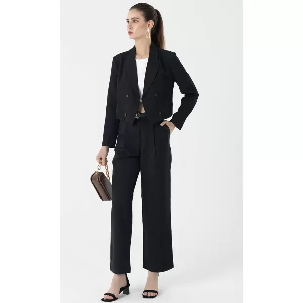 Beninos Women's Double Breasted Crop Blazer Jackets