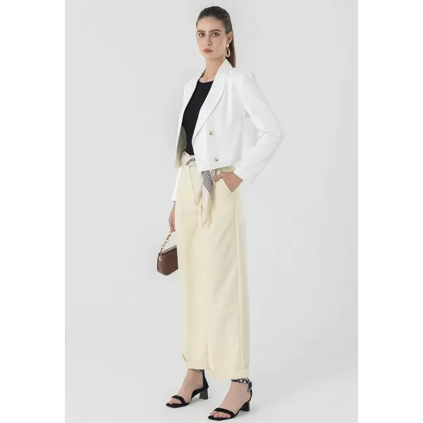 Beninos Women's Double Breasted Crop Blazer Jackets
