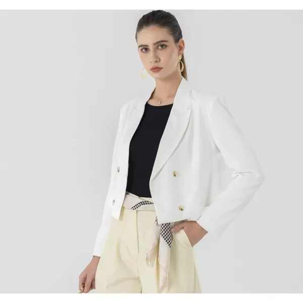 Beninos Women's Double Breasted Crop Blazer Jackets