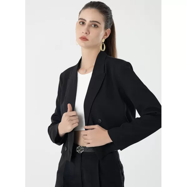 Beninos Women's Double Breasted Crop Blazer Jackets
