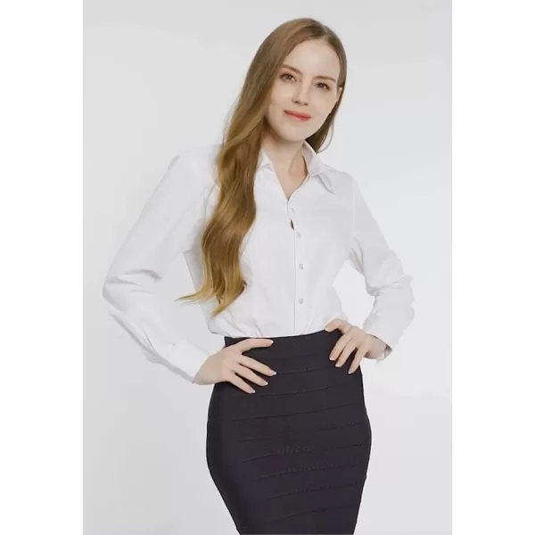 Beninos Women's Formal Work Wear White Simple Shirt