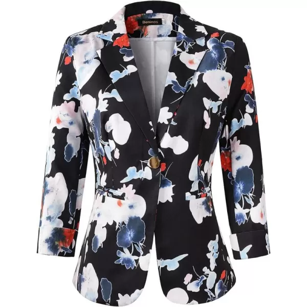 Beninos Womens 3/4 Sleeve Lightweight Office Work Suit Jacket Blazer