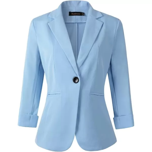 Beninos Womens 3/4 Sleeve Lightweight Office Work Suit Jacket Blazer