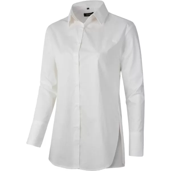 Beninos Womens Button Down Shirt Casual Long Sleeve Loose Fit Collared Work Blouse Tops
