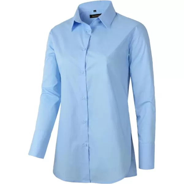 Beninos Womens Button Down Shirt Casual Long Sleeve Loose Fit Collared Work Blouse Tops