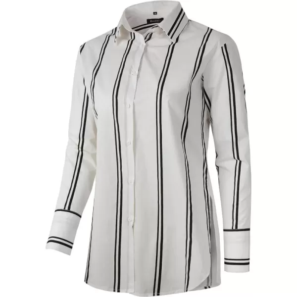 Beninos Womens Button Down Shirt Casual Long Sleeve Loose Fit Collared Work Blouse Tops