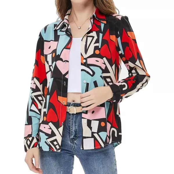 Beninos Women's Casual Blouses Long Sleeve Button Down Shirt