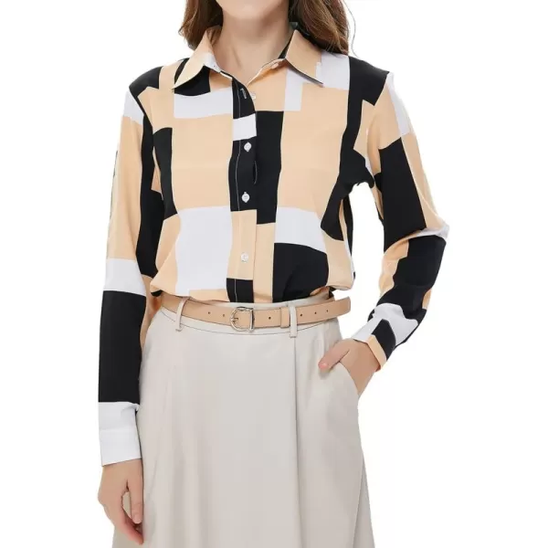 Beninos Women's Casual Blouses Long Sleeve Button Down Shirt