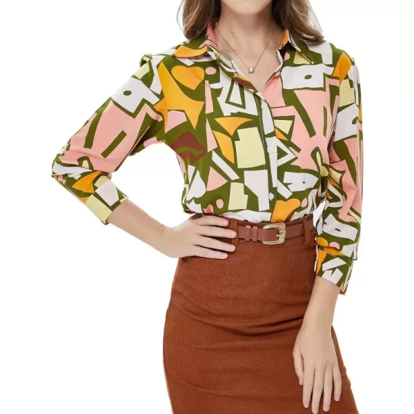 Beninos Women's Casual Blouses Long Sleeve Button Down Shirt