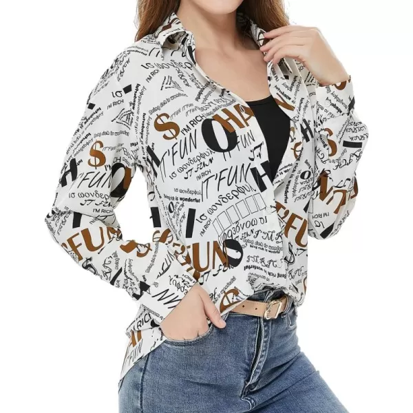 Beninos Women's Casual Blouses Long Sleeve Button Down Shirt
