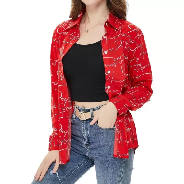 Beninos Women's Casual Blouses Long Sleeve Button Down Shirt