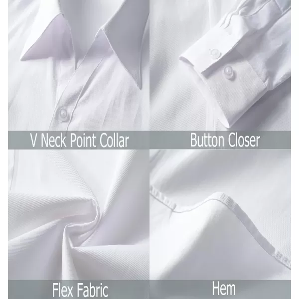 Beninos Long Sleeve V Neck Office Formal Casual Button Down Shirt Blouse for Women Fit 