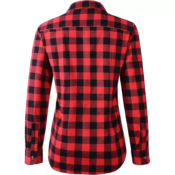 Beninos Women's Flannel Plaid Button Down Shirt Casual Blouses