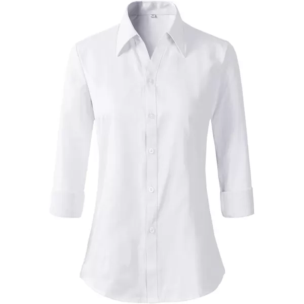 Beninos Long Sleeve V Neck Office Formal Casual Button Down Shirt Blouse for Women Fit 