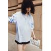 imageBeninos Womens Casual Short Sleeve Blouses Collared ShirtLight Blue