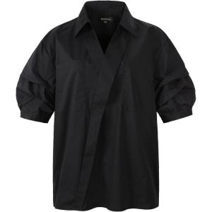imageBeninos Womens Casual Short Sleeve Blouses Collared ShirtBlack