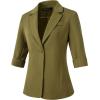 imageBeninos Womens 34 Sleeve Blazers Business Casual Solid Lightweight Suit Jacket Office BlazerCoffee