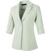 imageBeninos Womens 34 Sleeve Blazers Business Casual Solid Lightweight Suit Jacket Office BlazerGreen