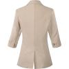 imageBeninos Womens 34 Sleeve Blazers Business Casual Solid Lightweight Suit Jacket Office BlazerKhaki