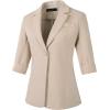 imageBeninos Womens 34 Sleeve Blazers Business Casual Solid Lightweight Suit Jacket Office BlazerKhaki