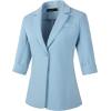 imageBeninos Womens 34 Sleeve Blazers Business Casual Solid Lightweight Suit Jacket Office BlazerLight Blue