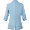 imageBeninos Womens 34 Sleeve Blazers Business Casual Solid Lightweight Suit Jacket Office BlazerLight Blue