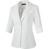 imageBeninos Womens 34 Sleeve Blazers Business Casual Solid Lightweight Suit Jacket Office BlazerWhite