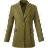 imageBeninos Womens Long Sleeve Blazers Business Casual Solid Lightweight Suit Jacket Office BlazerCoffee