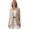 imageBeninos Womens Long Sleeve Blazers Business Casual Solid Lightweight Suit Jacket Office BlazerKhaki
