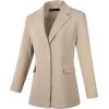 imageBeninos Womens Long Sleeve Blazers Business Casual Solid Lightweight Suit Jacket Office BlazerKhaki