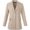 imageBeninos Womens Long Sleeve Blazers Business Casual Solid Lightweight Suit Jacket Office BlazerKhaki