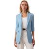 imageBeninos Womens Long Sleeve Blazers Business Casual Solid Lightweight Suit Jacket Office BlazerLight Blue