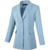 imageBeninos Womens Long Sleeve Blazers Business Casual Solid Lightweight Suit Jacket Office BlazerLight Blue