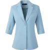 imageBeninos Womens 34 Sleeve Blazers Business Casual Solid Lightweight Suit Jacket Office BlazerLight Blue