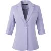 imageBeninos Womens 34 Sleeve Blazers Business Casual Solid Lightweight Suit Jacket Office BlazerPurple
