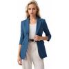 imageBeninos Womens Long Sleeve Blazers Business Casual Solid Lightweight Suit Jacket Office BlazerNavy