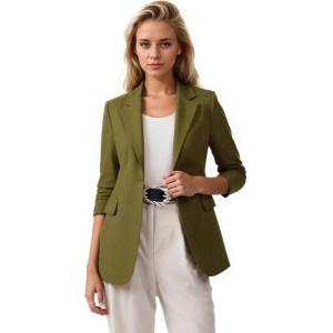 imageBeninos Womens Long Sleeve Blazers Business Casual Solid Lightweight Suit Jacket Office BlazerCoffee